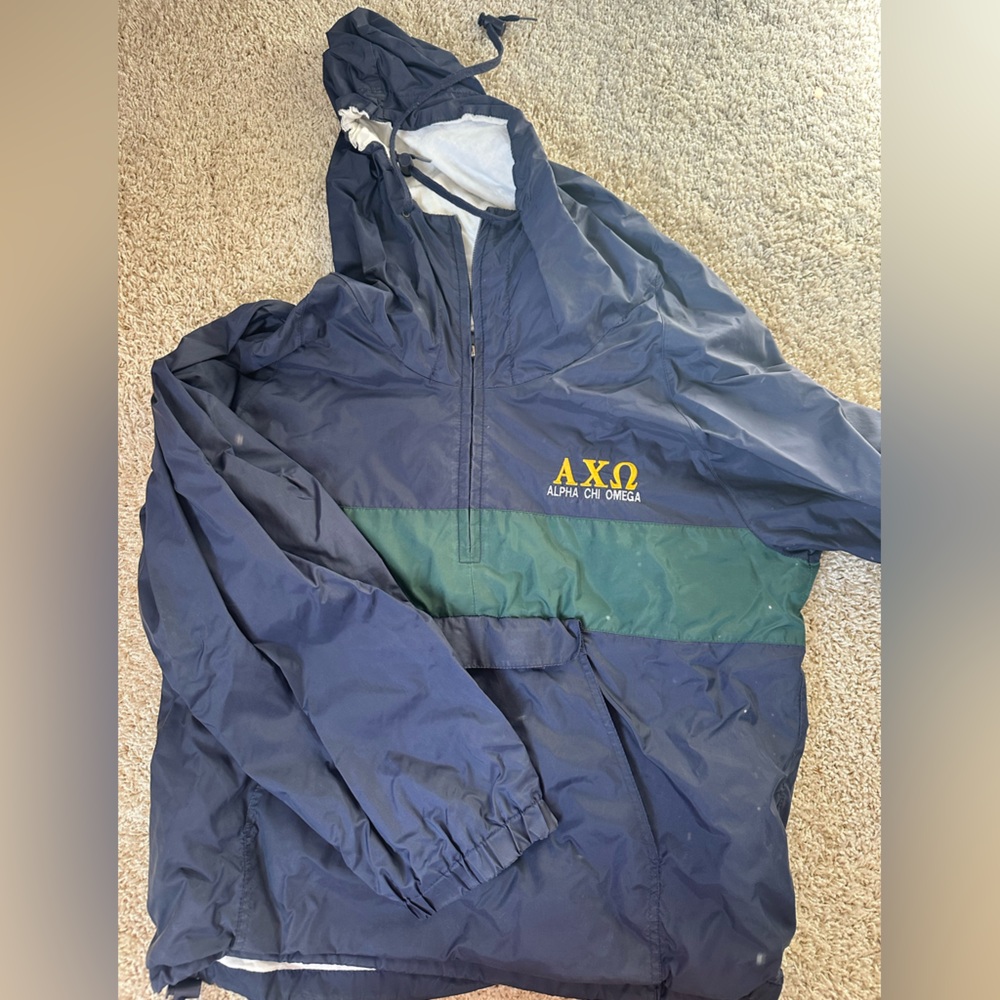 AXO Navy and Green Windbreaker